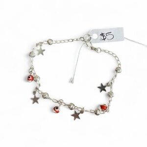 Silver Tone Star Charm Bracelet